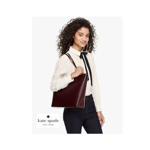Kate Spade Burgundy Sawyer Street Tori Smooth Leather Tote Shoulder Bag NWT